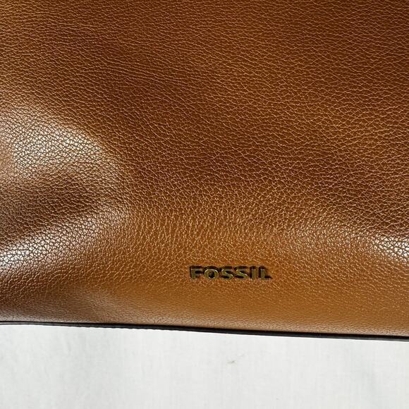 Fossil Mimi Brown Pebble Leather Shopper Tote Handbag Purse Shoulder Bag - Picture 4 of 16
